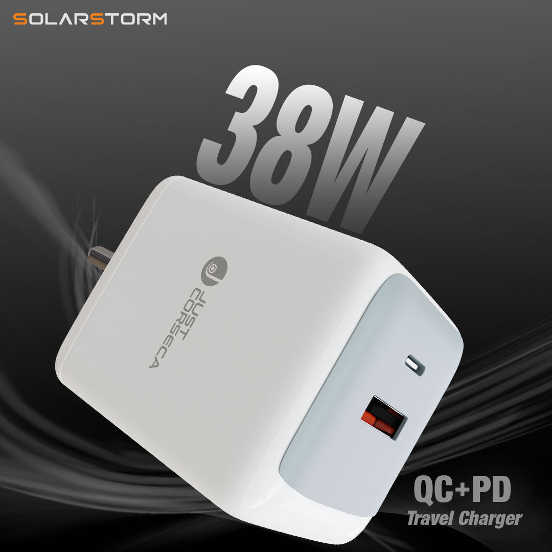 JUST CORSECA Solarstorm JST910 20W Fast Charging Adapter| Fast, Smart & Universal Charging Solution