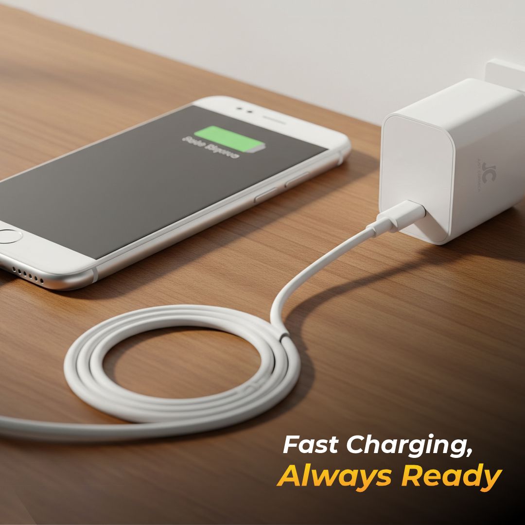 JUST CORSECA JST974 SSPEED PD120W Travel Charger | 120W Super Fast Charging with USB-C to USB-C Cable | Multi-Protocol Support (Flash 120W, Super VOOC, QC 3.0, PD/PPS) | Over-Heat & Over-Charge Protection