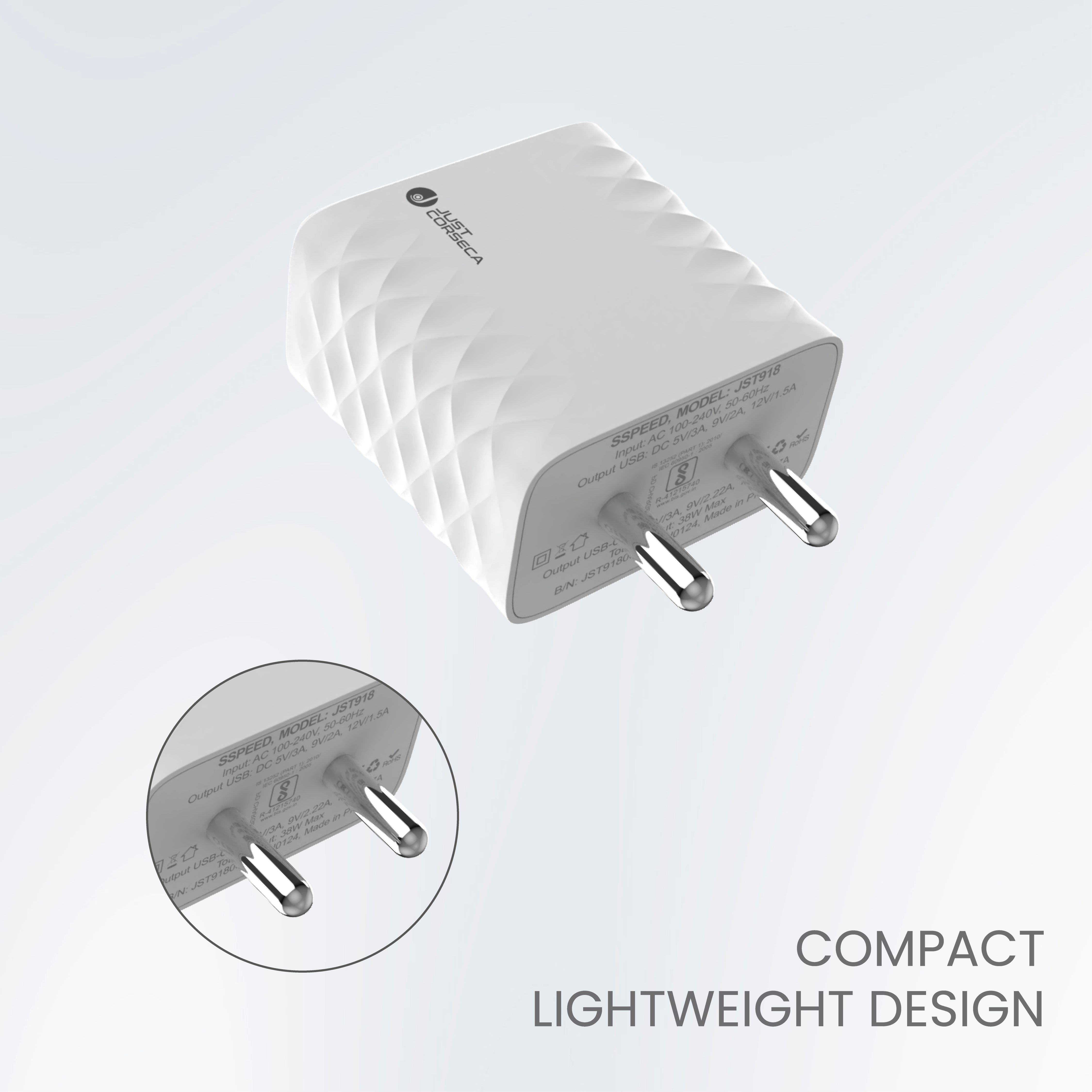 JC SSPEED 38W Travel Charger (JST918 Dual Port)