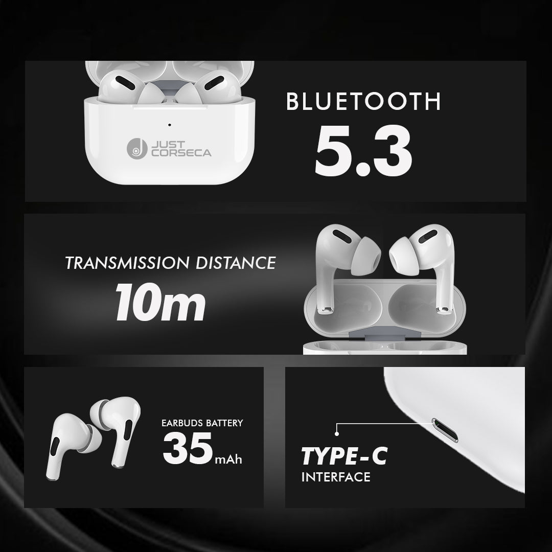 Just CORSECA Plum Pro 3 True Wireless Earbuds | 30H Total Playtime | Bluetooth 5.3