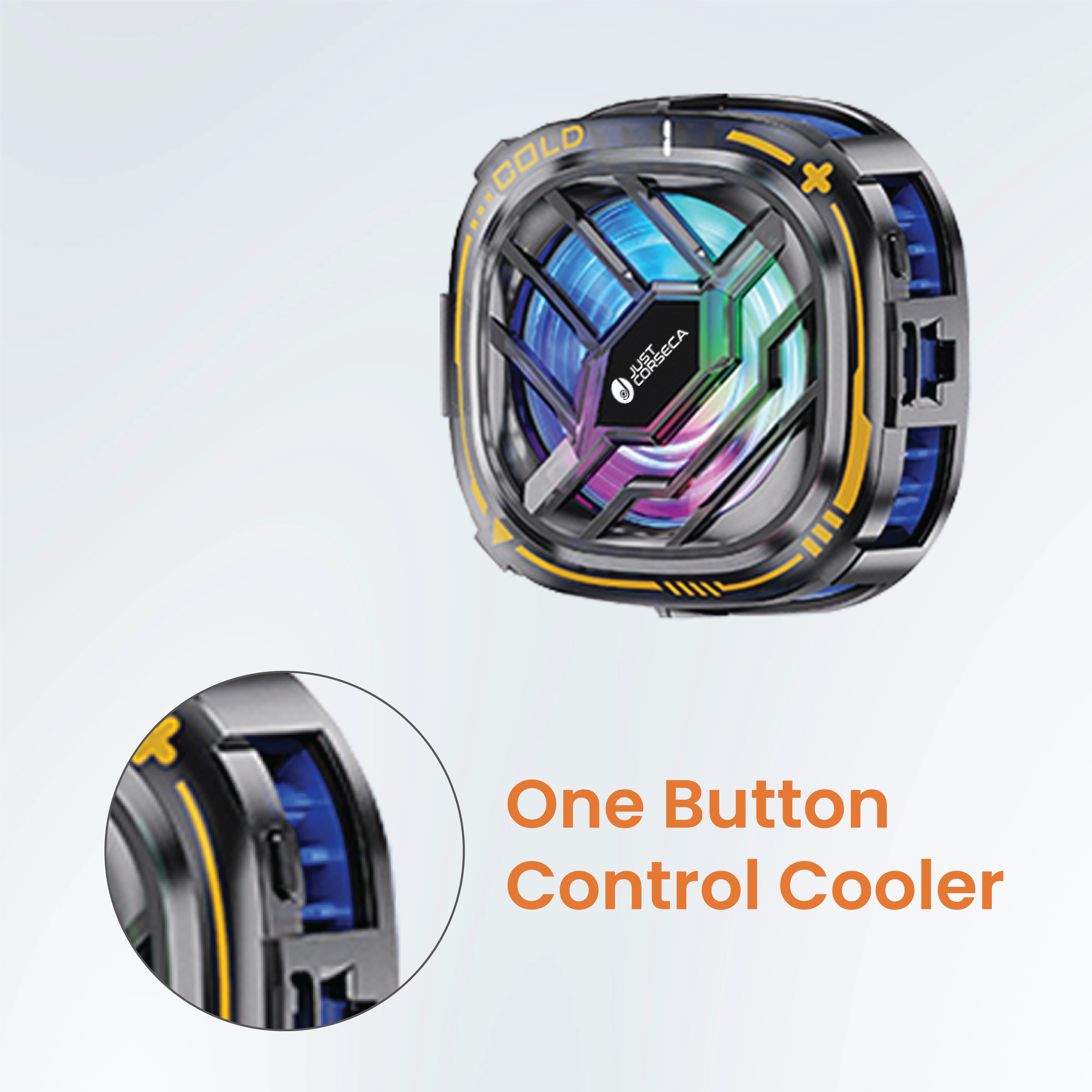 JUST CORSECA JST804 SOLASTIC PRO X76 Mobile Phone Cooler | Cools Up to 6°C for Enhanced Gaming & Productivity | Ultra-Quiet Operation | Thermal Cooling Technology | Adjustable Cooling Modes & Charging Function