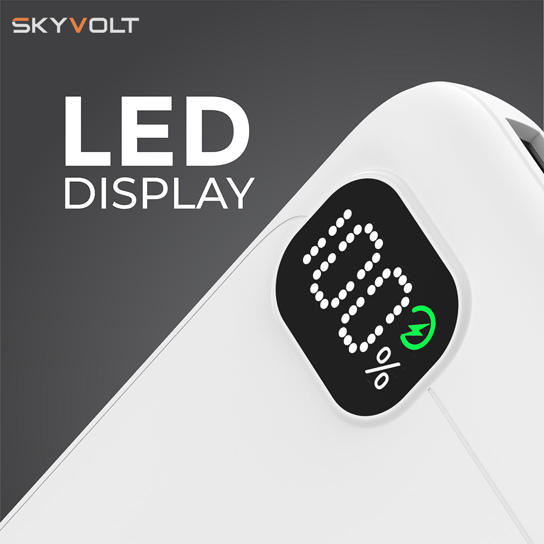 JUST CORSECA Skyvolt JST500 10,000mAh Power Bank | PD 20W Fast Charging | Dual USB-A  & Type-C Ports | Li-Polymer Battery | LED Display | Multi-layer Protection (Black)