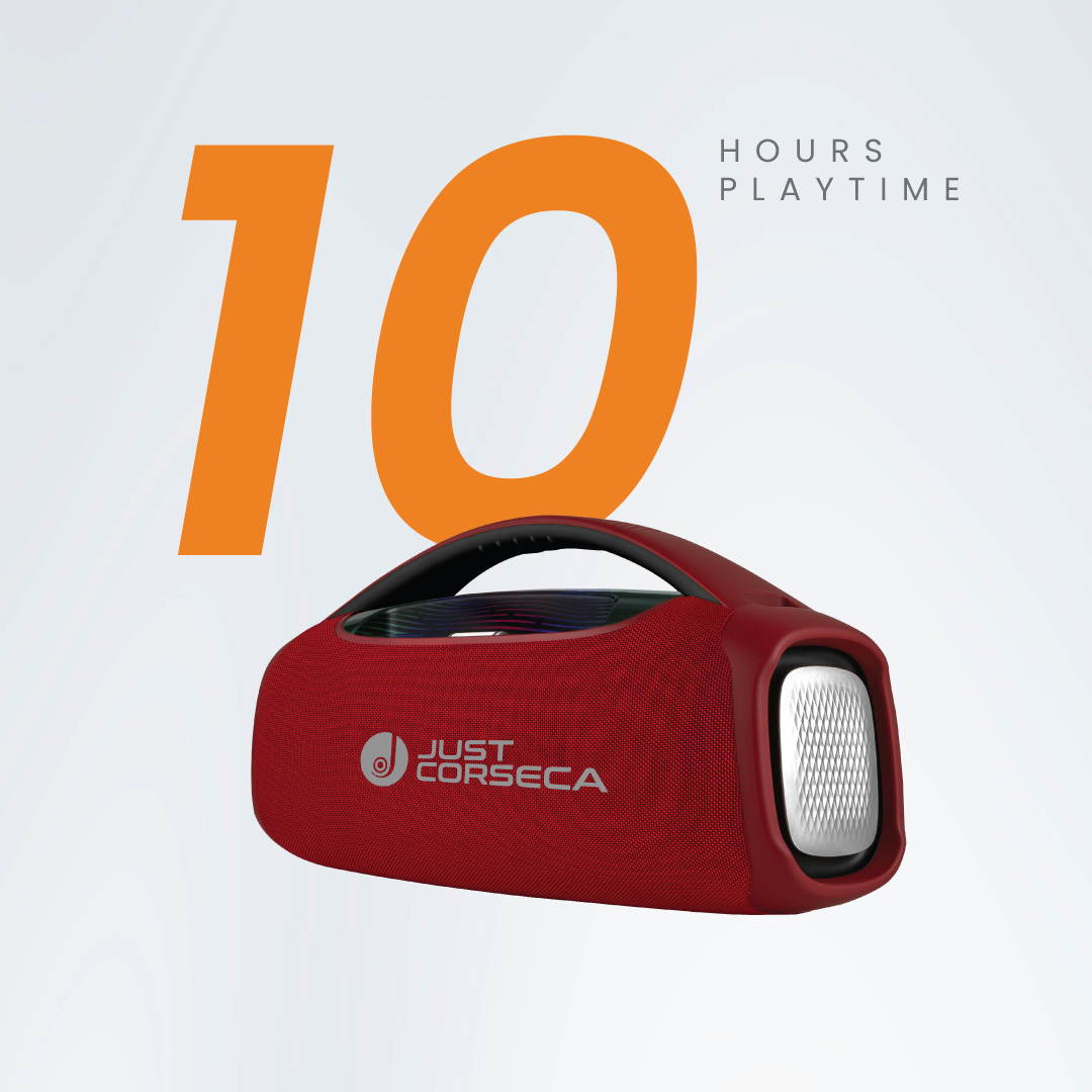 JUST CORSECA SUPERBOOM 200W Bluetooth Portable Speaker | Wireless Microphone | 15,000mAh Battery | 10H Playtime | TWS, USB, TF, Aux Connectivity | 6.5mm Wired Mic Port