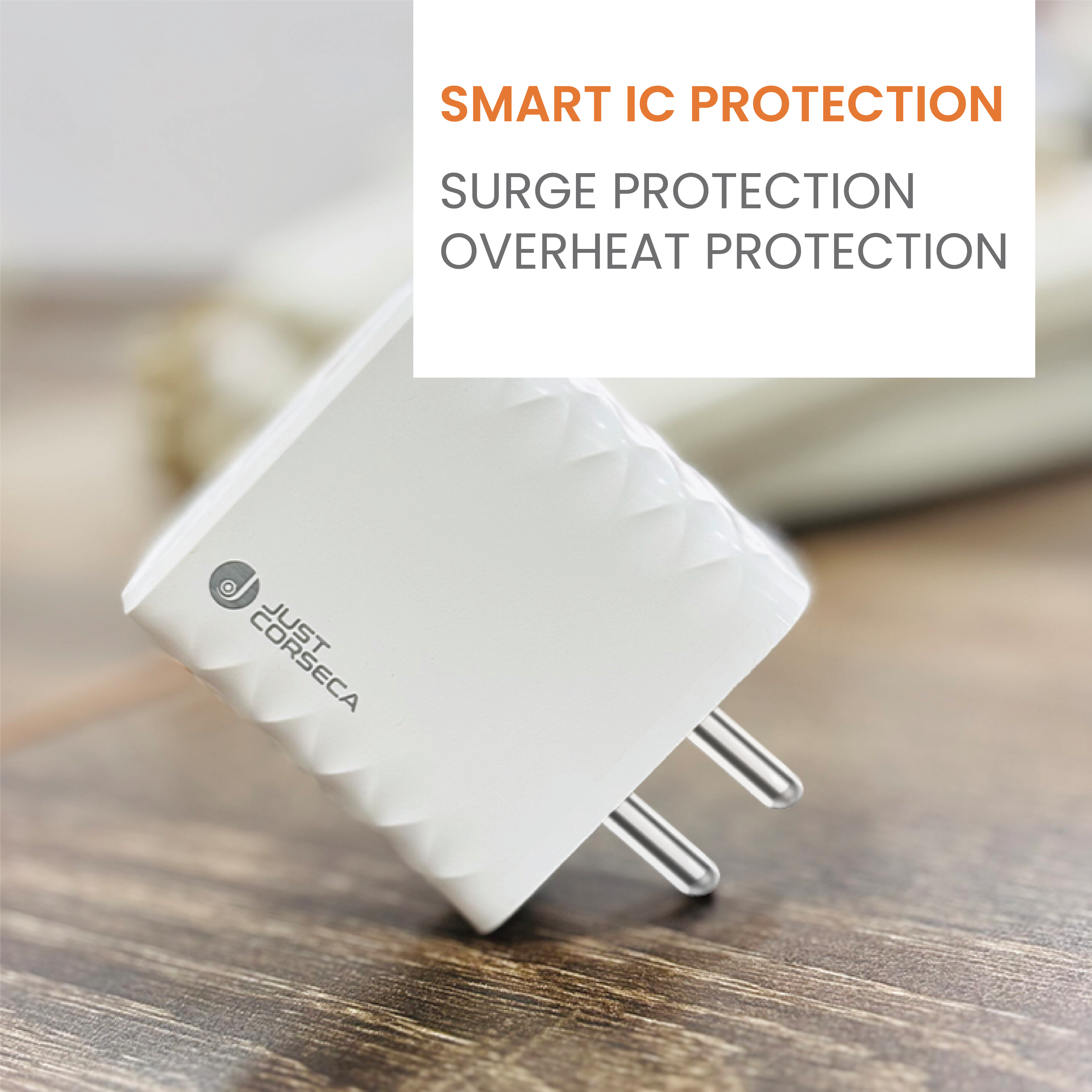 JUST CORSECA SSPEED JST916 Portable Charger | Dual USB-A & Type-C Ports | 12W Fast Charging | Smart IC Technology | Overheat, Short Circuit, Overcharge Protection | Global Compatibility