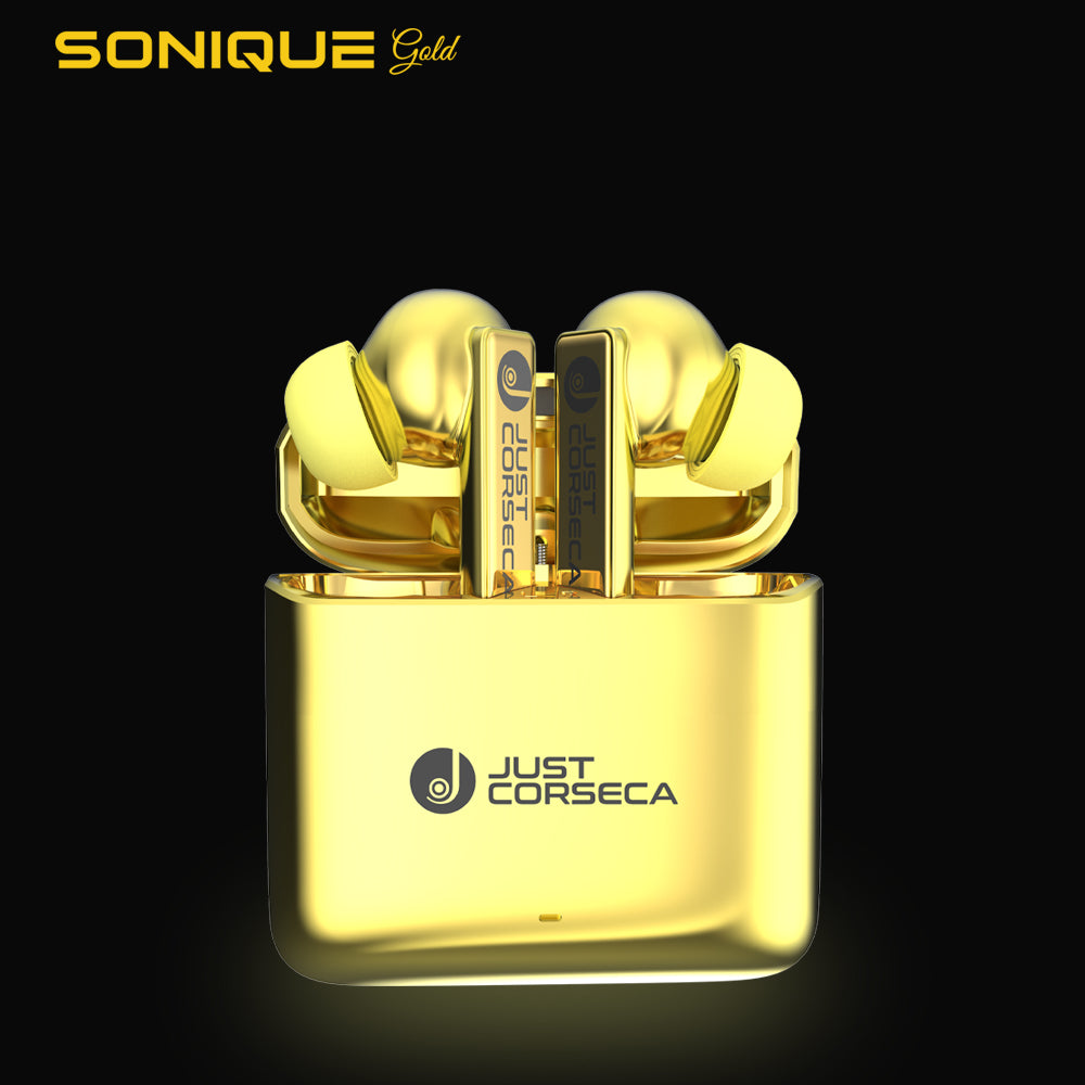 JUST CORSECA SONIQUE TWS Earbuds | 22H Playtime | Bluetooth V5.1 | 10mm Trumpet Driver, Smart Touch Control | Premium Zinc Alloy Design